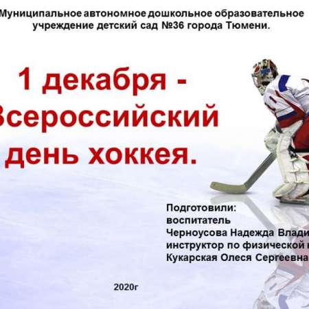 1 декабря - Всероссийский день хоккея!
