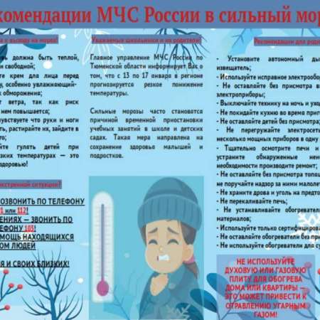 Рекомендации МЧС России в сильный мороз